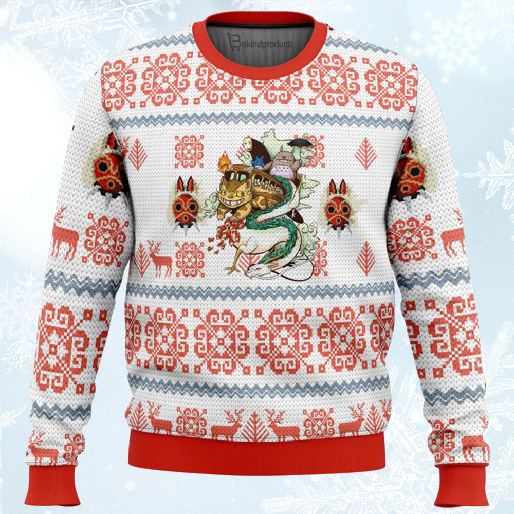 Studio Ghibli Light Ugly Christmas Sweater For Men & Women Christmas Gift Sweater BH408 - WeCustomit