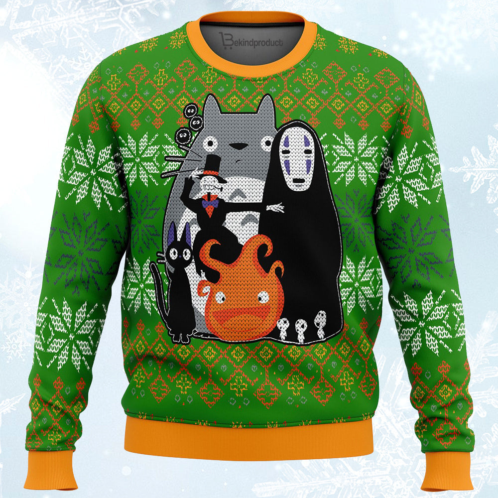 Miyazaki Squad Ugly Christmas Sweater For Men & Women Christmas Gift Sweater PT195 - WeCustomit