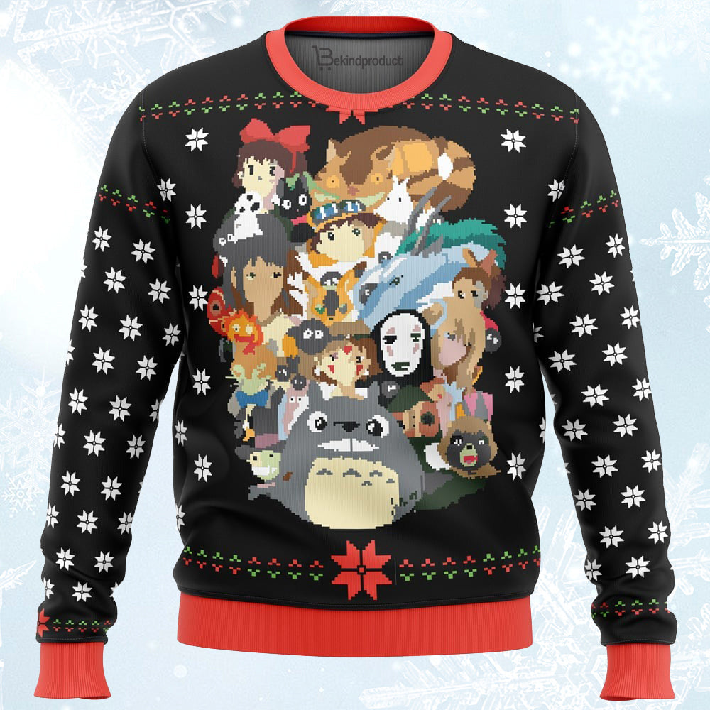 Studio Ghibli Xmas Ugly Christmas Sweater For Men & Women Christmas Gift Sweater PT739 - WeCustomit
