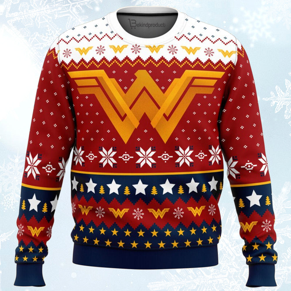 Super Heroes Wonder Woman Christmas Ugly Christmas Sweater For Men & Women Christmas Gift Sweater BH249 - WeCustomit