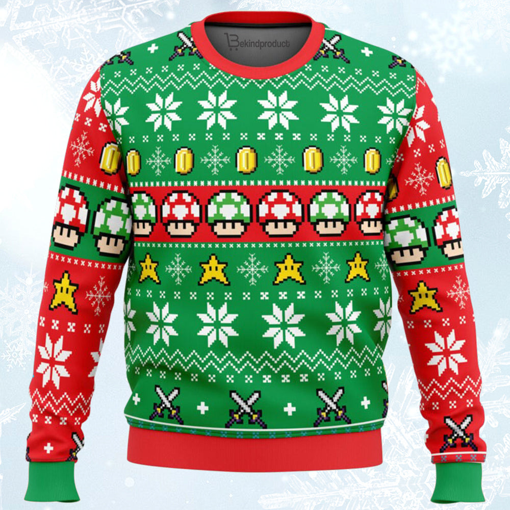 Super Mario Ugly Christmas Sweater For Men & Women Christmas Gift Sweater BH132 - WeCustomit