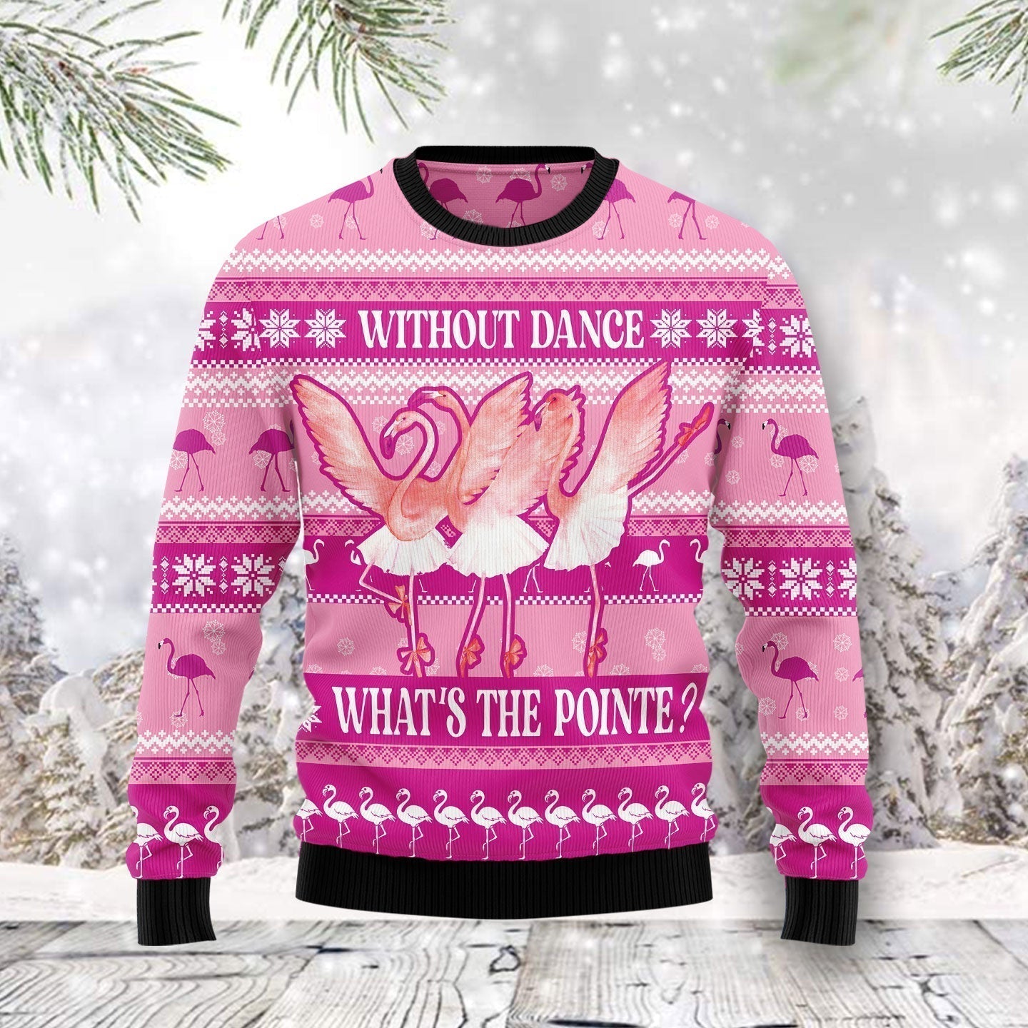 Flamingo Ballet Ugly Christmas Sweater For Men & Women Christmas Gift Sweater US1929 - WeCustomit
