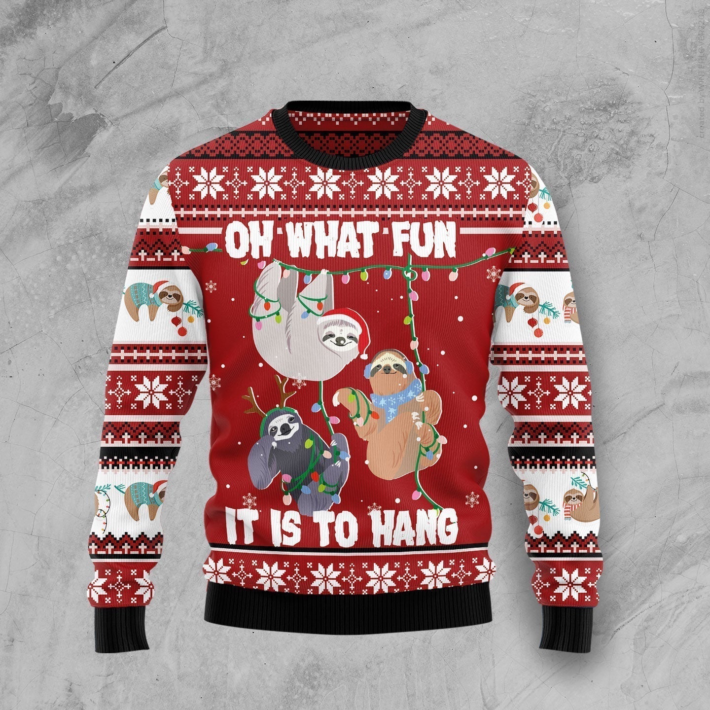 Sloth Oh What Fun Ugly Christmas Sweater For Men & Women Christmas Gift Sweater US1888 - WeCustomit