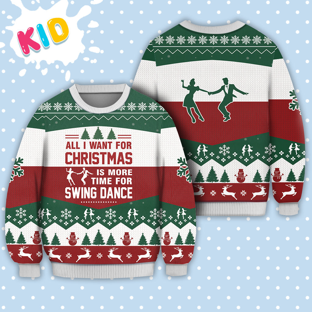 Swing Dance All I Want For Christmas Sweater Knitted Christmas Sweatshirt - Best Gift For Christmas, Noel - Christmas Signature - WeCustomit