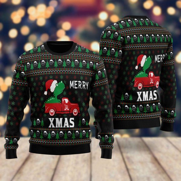 T-rex Merry Xmas Ugly Christmas Sweater For Men & Women Christmas Gift Sweater US2331 - WeCustomit