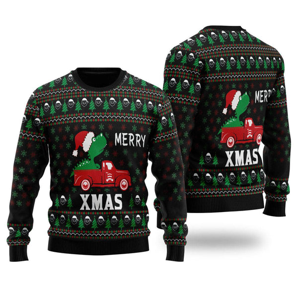 T-rex Merry Xmas Ugly Christmas Sweater For Men & Women Christmas Gift Sweater US2331 - WeCustomit