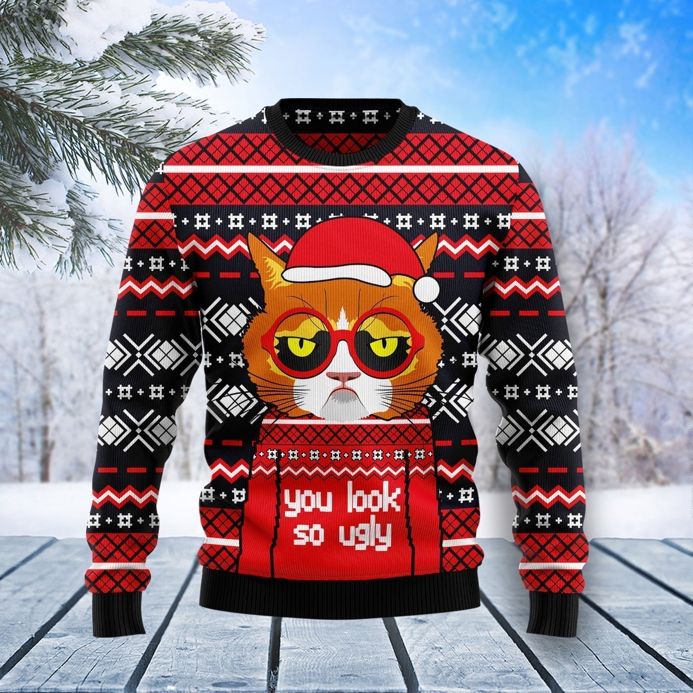 Grumpy Cat You Look So Ugly Ugly Christmas Sweater For Men & Women Christmas Gift Sweater US2917 - WeCustomit