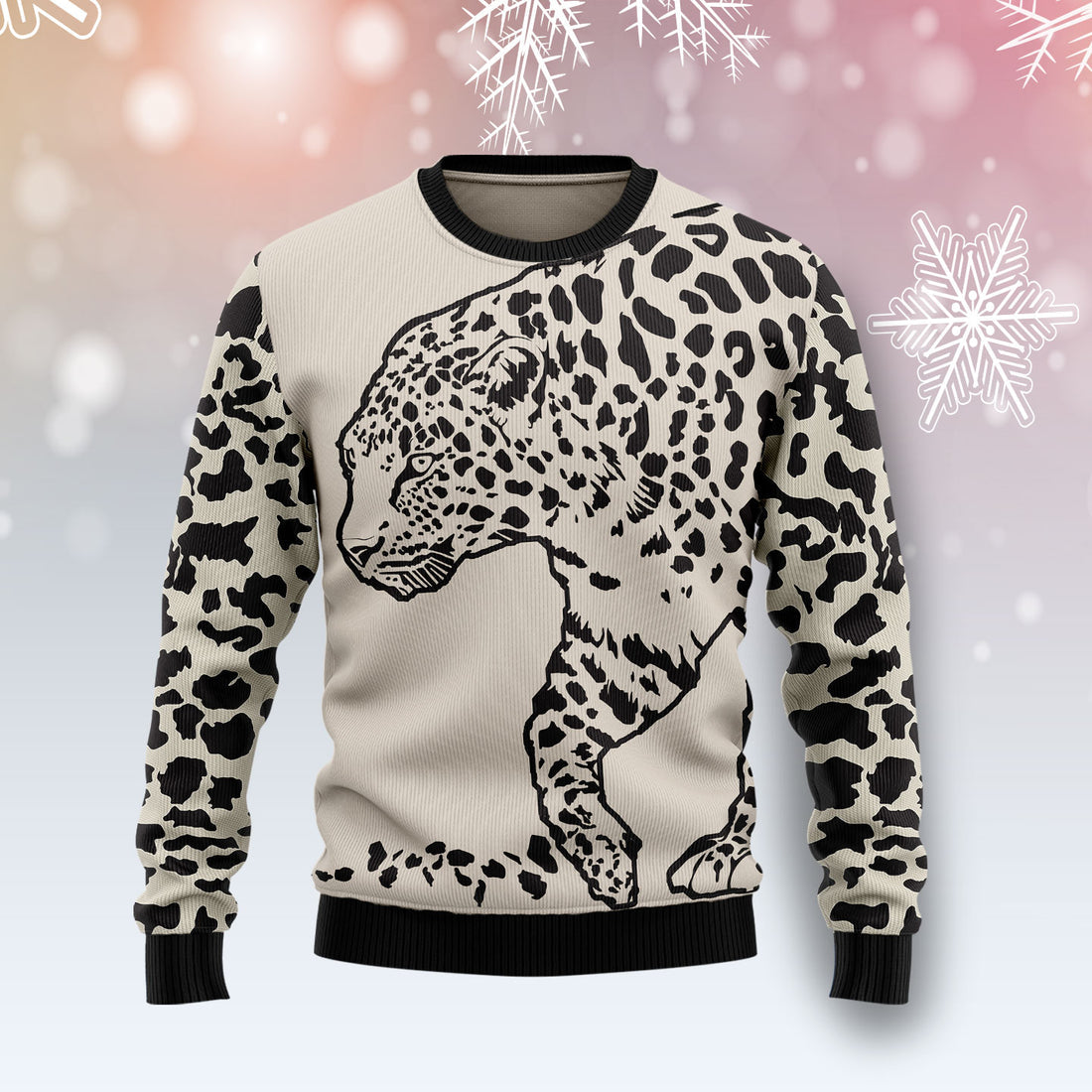 Leopard Pattern Ugly Christmas Sweater For Men & Women Christmas Gift Sweater US2187 - WeCustomit