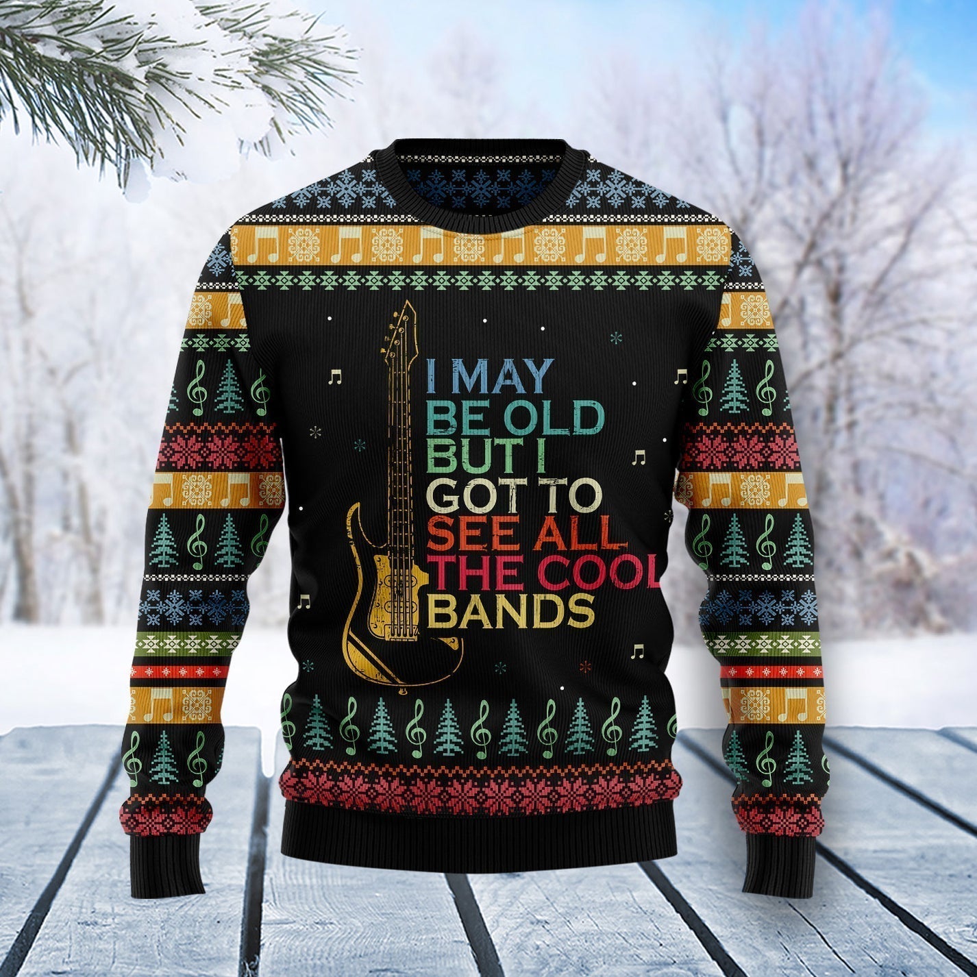 Guitar Old Vintage Ugly Christmas Sweater For Men & Women Christmas Gift Sweater US3356 - WeCustomit