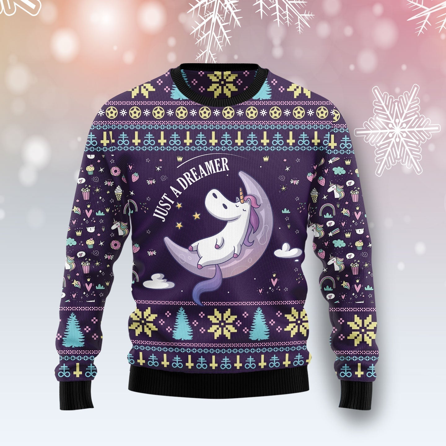 Unicorn Dreamer Ugly Christmas Sweater For Men & Women Christmas Gift Sweater US1931 - WeCustomit