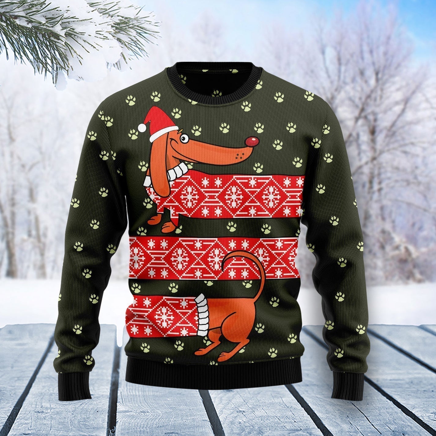 Dachshund Funny Christmas Ugly Christmas Sweater For Men & Women Christmas Gift Sweater US3354 - WeCustomit