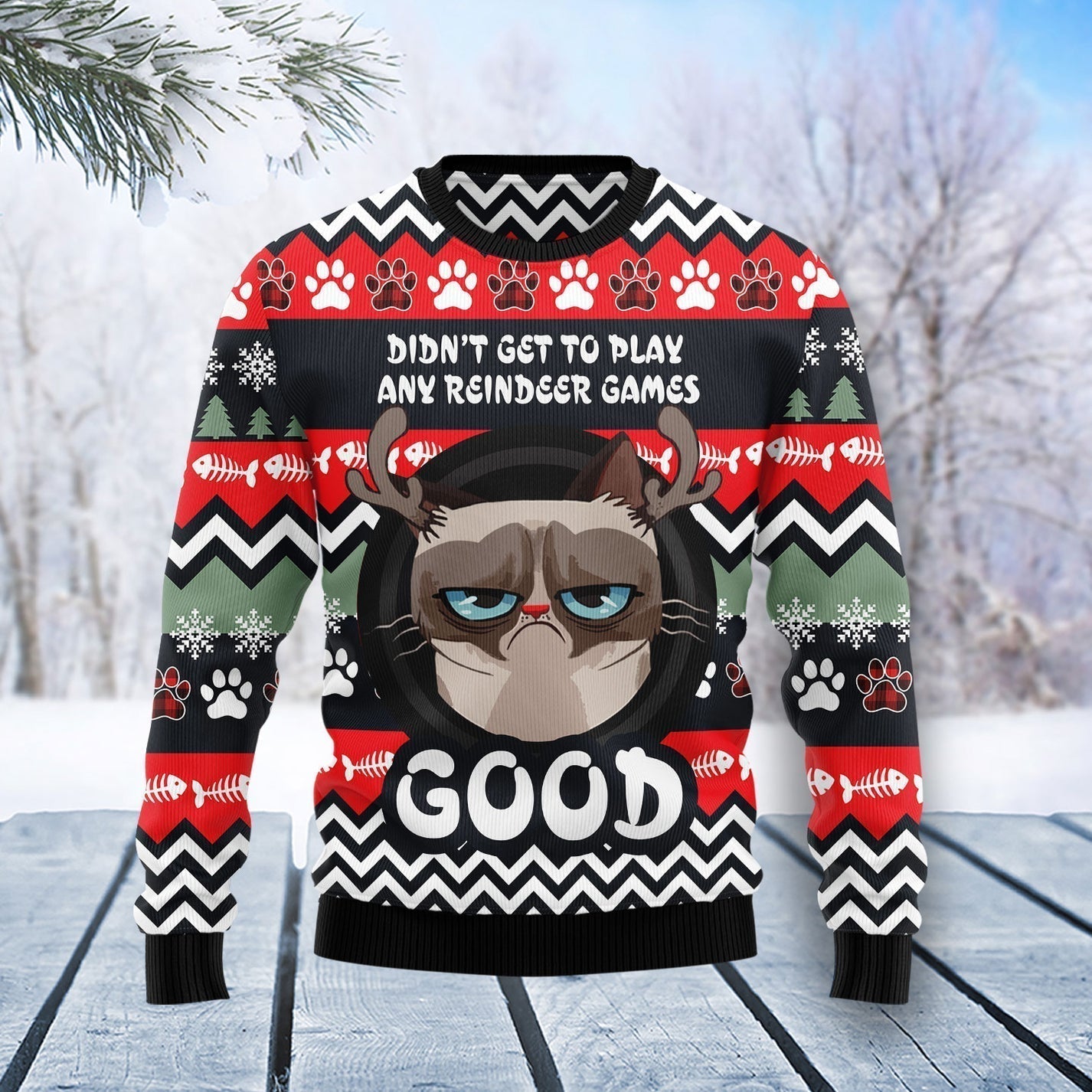 Grumpy Cat Good Ugly Christmas Sweater For Men & Women Christmas Gift Sweater US3401 - WeCustomit