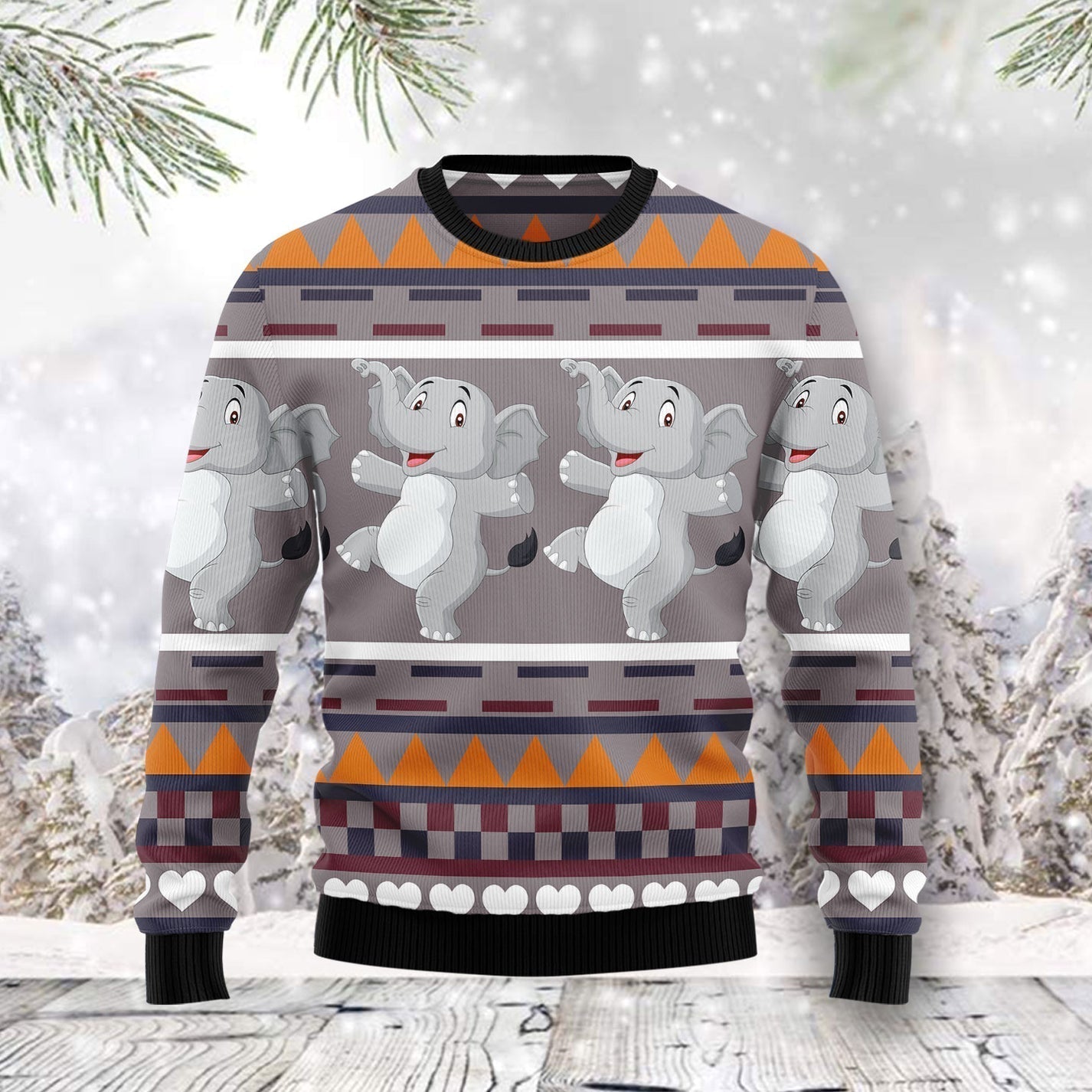 Elephant Dancing Ugly Christmas Sweater For Men & Women Christmas Gift Sweater US1906 - WeCustomit