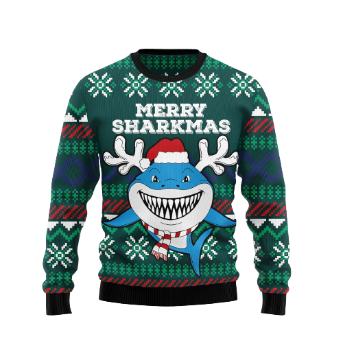 Merry Sharkmas Ugly Christmas Sweater For Men & Women Christmas Gift Sweater US1502 - WeCustomit