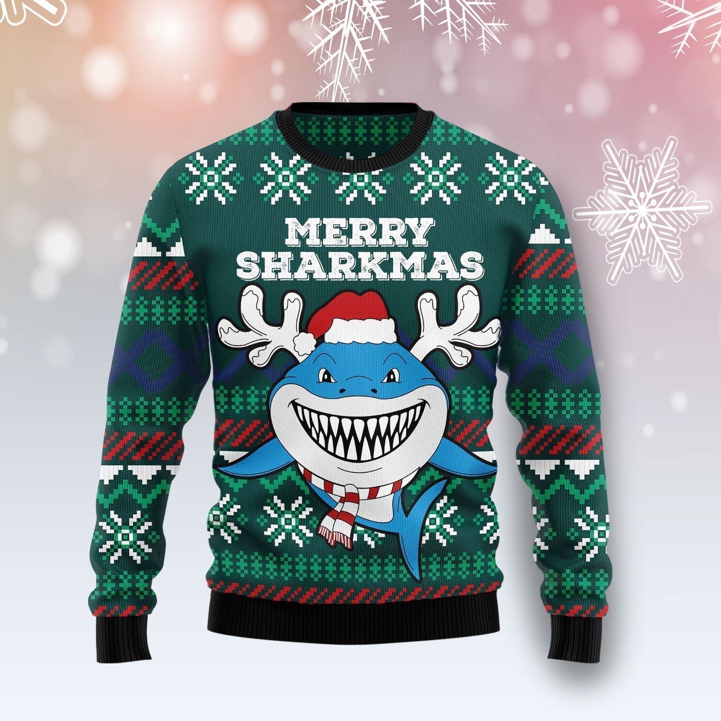 Merry Sharkmas Ugly Christmas Sweater For Men & Women Christmas Gift Sweater US1502 - WeCustomit