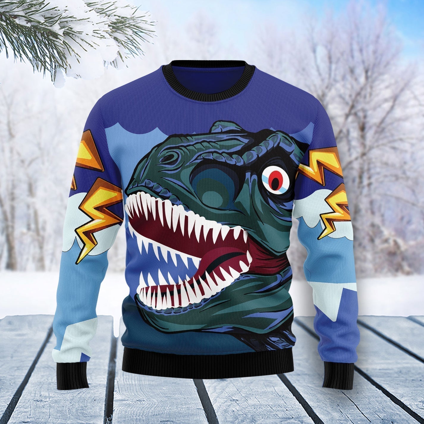 Dinosaur Face Ugly Christmas Sweater For Men & Women Christmas Gift Sweater US3115 - WeCustomit
