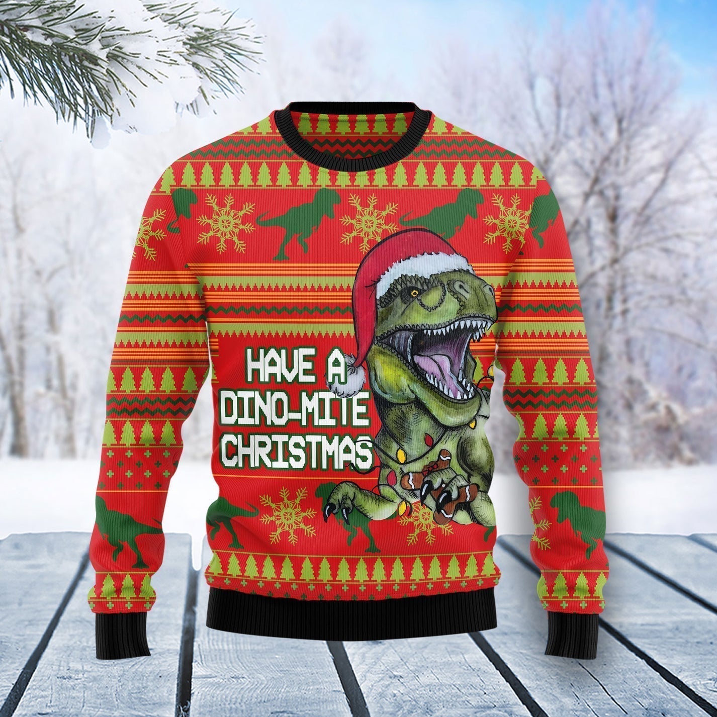 Dinosaur Funny Ugly Christmas Sweater For Men & Women Christmas Gift Sweater US3114 - WeCustomit