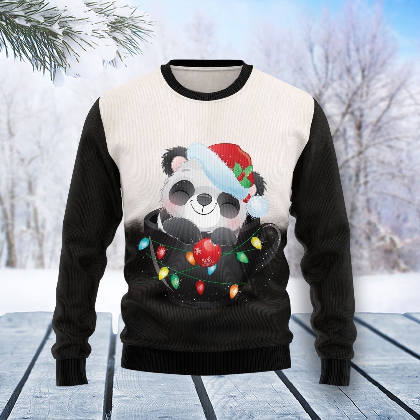 Panda Cup Ugly Christmas Sweater For Men & Women Christmas Gift Sweater US1932 - WeCustomit