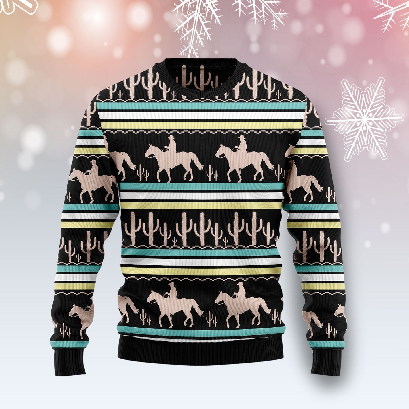 Cowboy Cactus Ugly Christmas Sweater For Men & Women Christmas Gift Sweater US2897 - WeCustomit