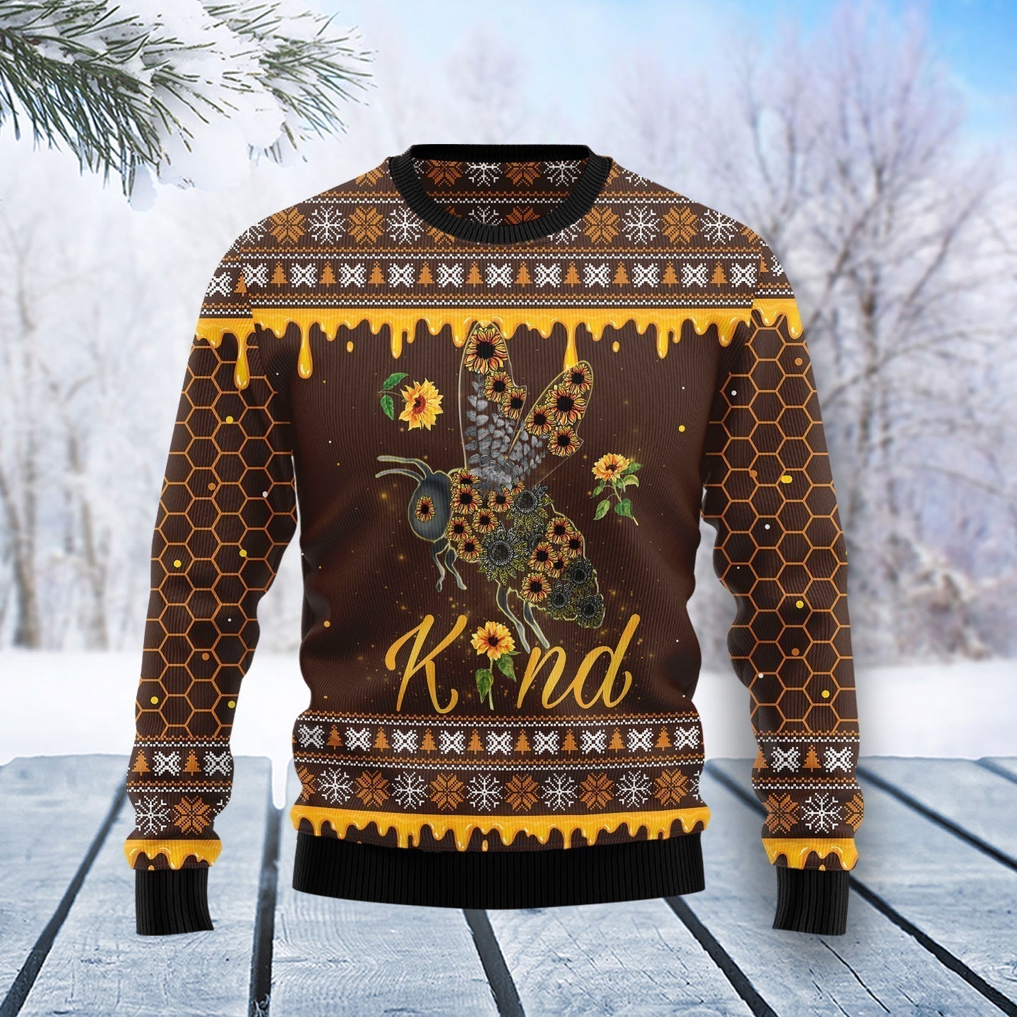 Bee Kind Sunflower Ugly Christmas Sweater For Men & Women Christmas Gift Sweater US3389 - WeCustomit