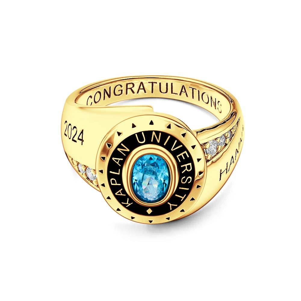 Personalized Birthstone Graduation Ring Graduation Gift for Class of 2024 Graduates