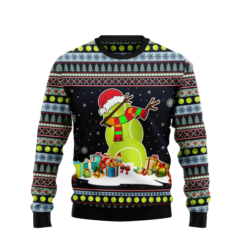 Tennis Snowman Ugly Christmas Sweater For Men & Women Christmas Gift Sweater US1243 - WeCustomit