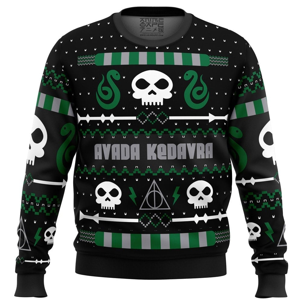 The Dark Avada Kedavra House Slytherin Ugly Christmas Sweater For Men & Women Christmas Gift Sweater US4238 - WeCustomit