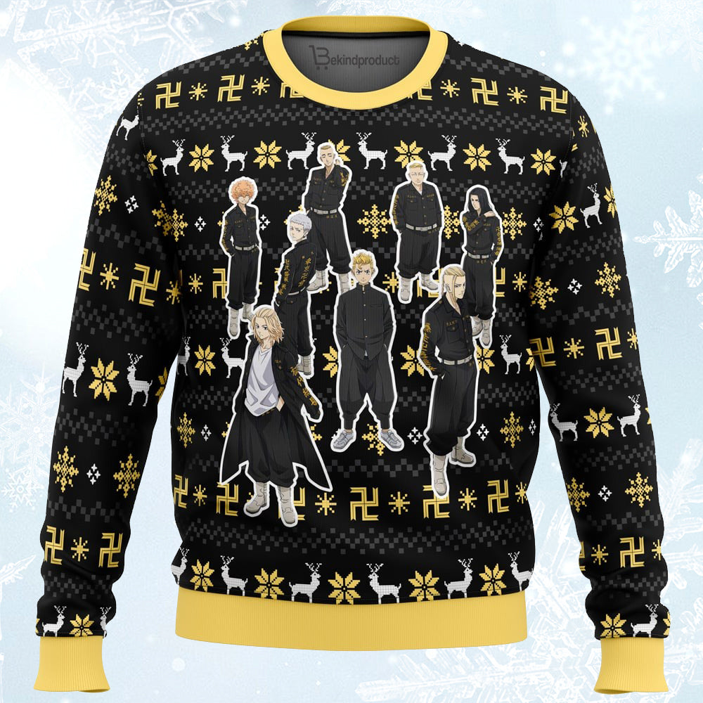 The Buddhist Symbol Tokyo Revengers Ugly Christmas Sweater For Men & Women Christmas Gift Sweater PT043 - WeCustomit