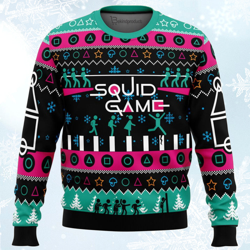 The Game is On Squid Game Ugly Christmas Sweater For Men & Women Christmas Gift Sweater BH130 - WeCustomit