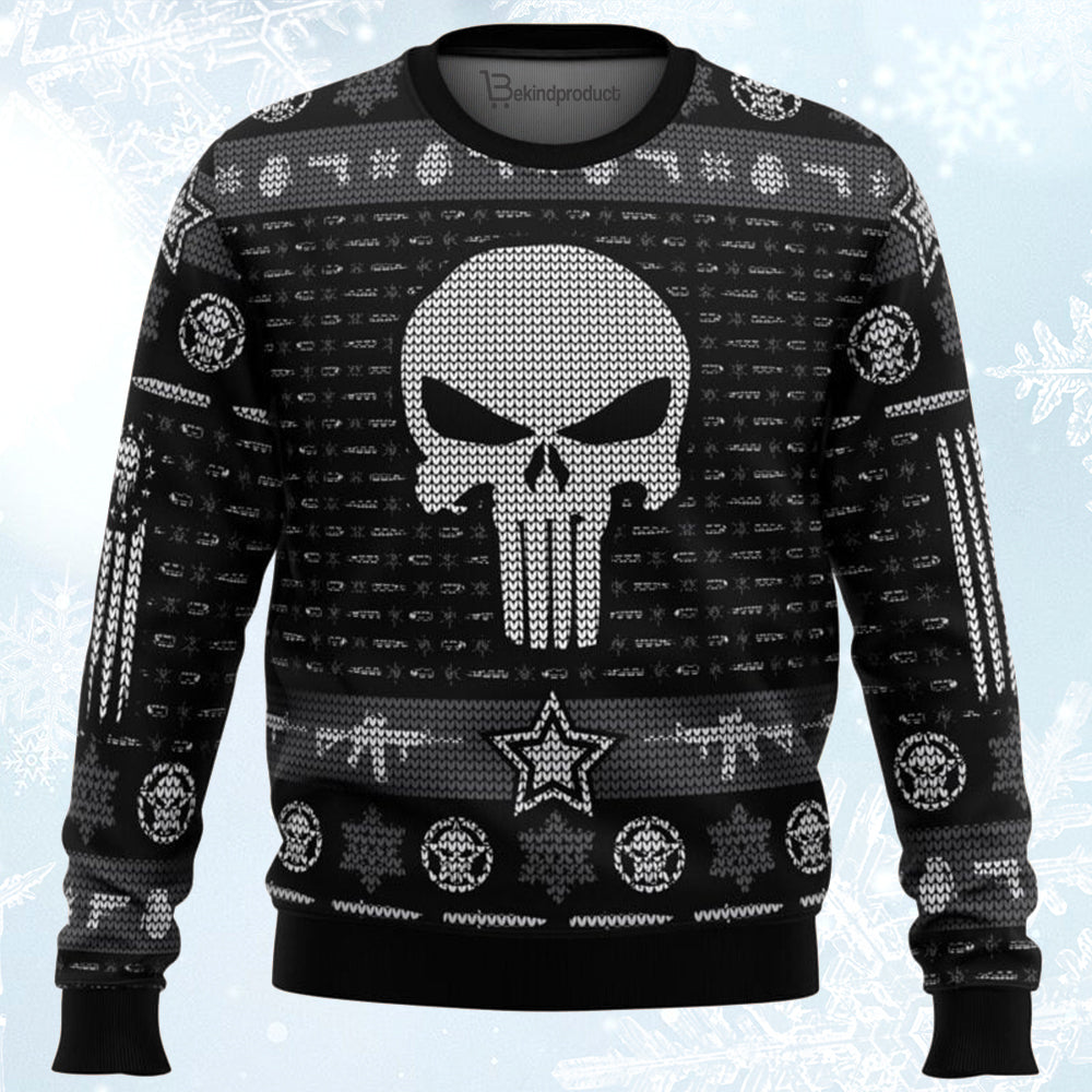 The Punisher Ugly Christmas Sweater For Men & Women Christmas Gift Sweater BH127 - WeCustomit
