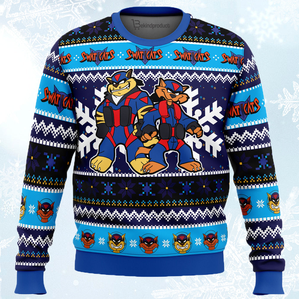 The Radical Squadron Swat Kats Ugly Christmas Sweater For Men & Women Christmas Gift Sweater PT664 - WeCustomit