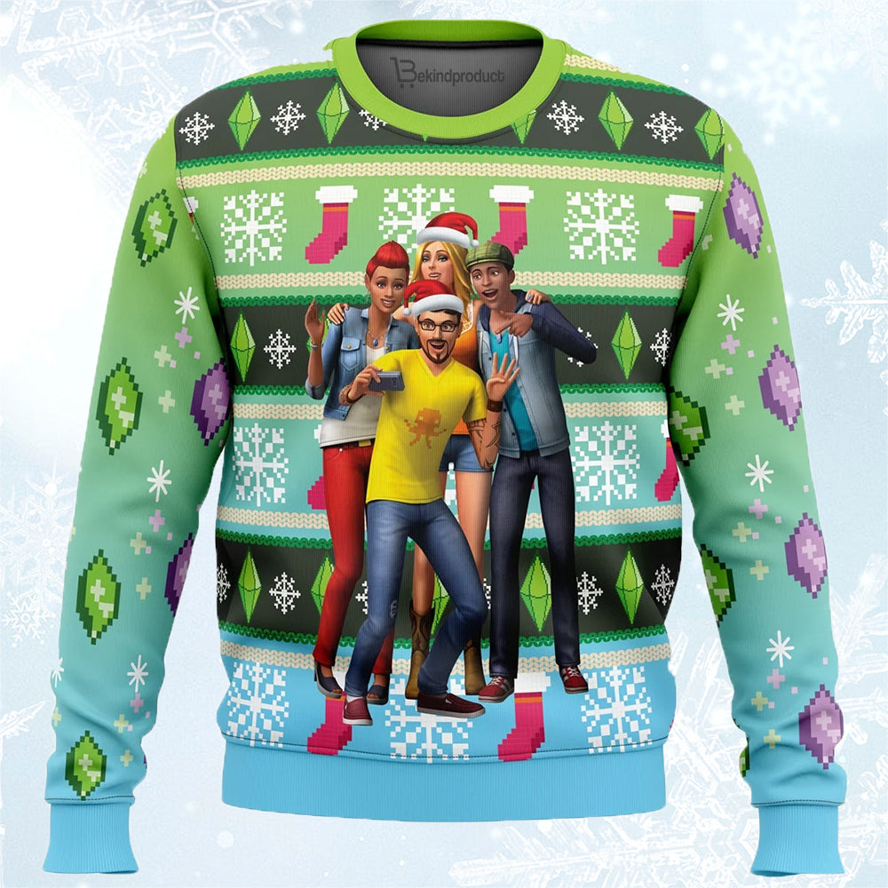 The Sims Ugly Christmas Sweater For Men & Women Christmas Gift Sweater PT816 - WeCustomit