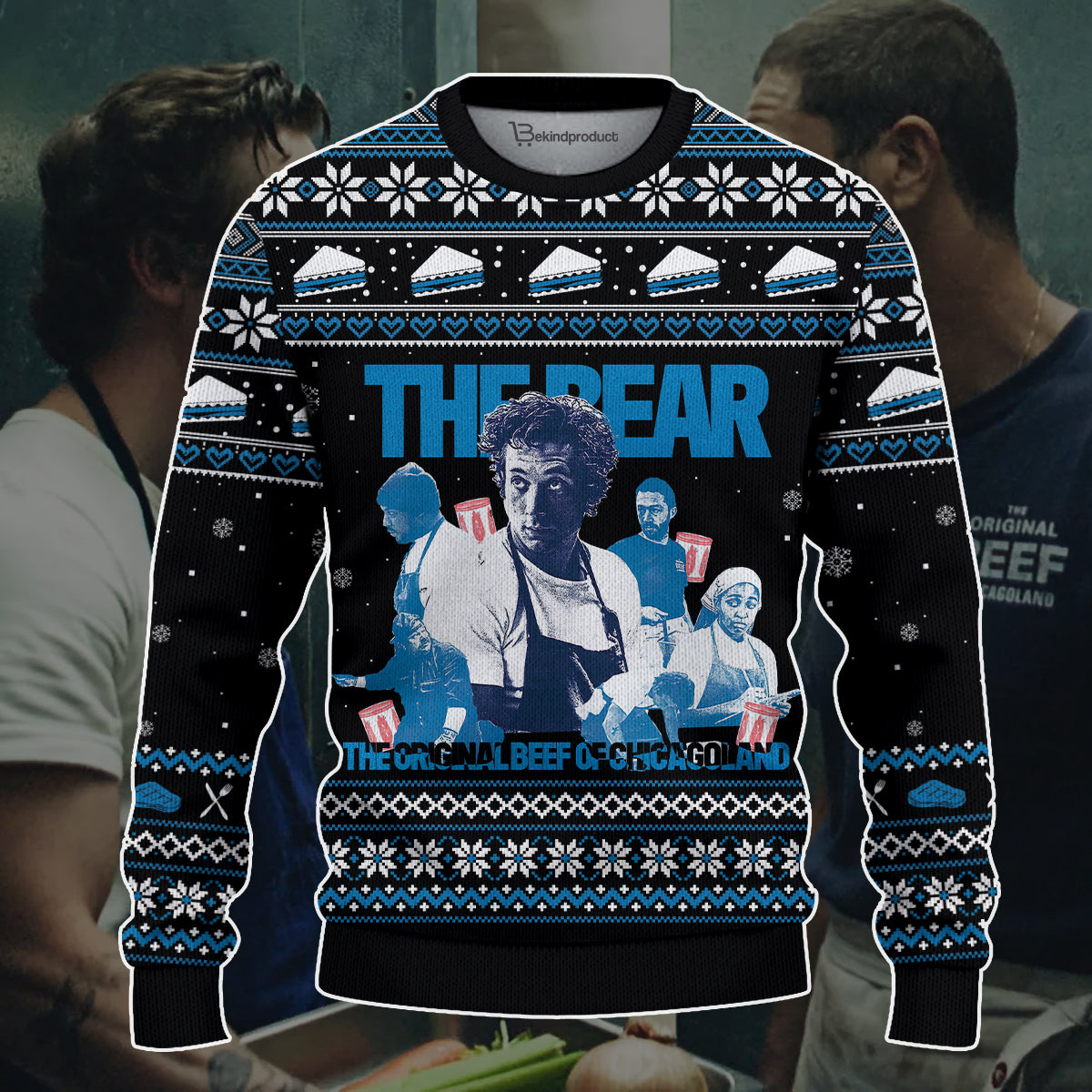 The Bear Ugly Christmas Sweater The Original Beef of Chicagoland Ugly Sweater - WeCustomit