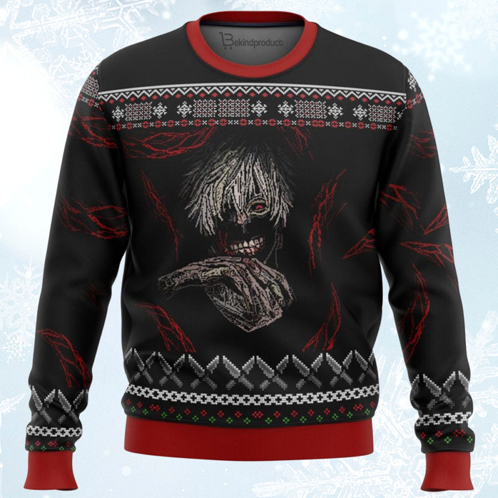 Tokyo Ghoul Dark Kaneki Ugly Christmas Sweater For Men & Women Christmas Gift Sweater BH323 - WeCustomit