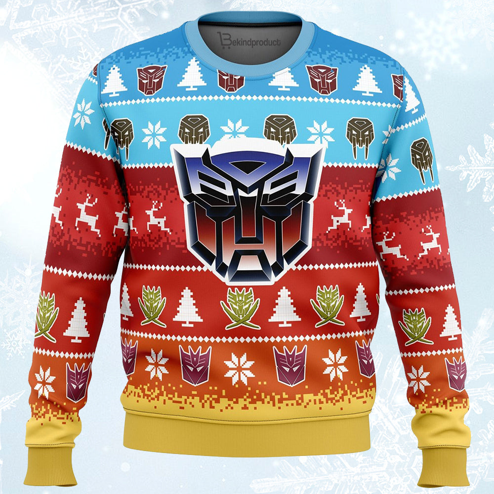 Transformers Ugly Christmas Sweater For Men & Women Christmas Gift Sweater PT036 - WeCustomit