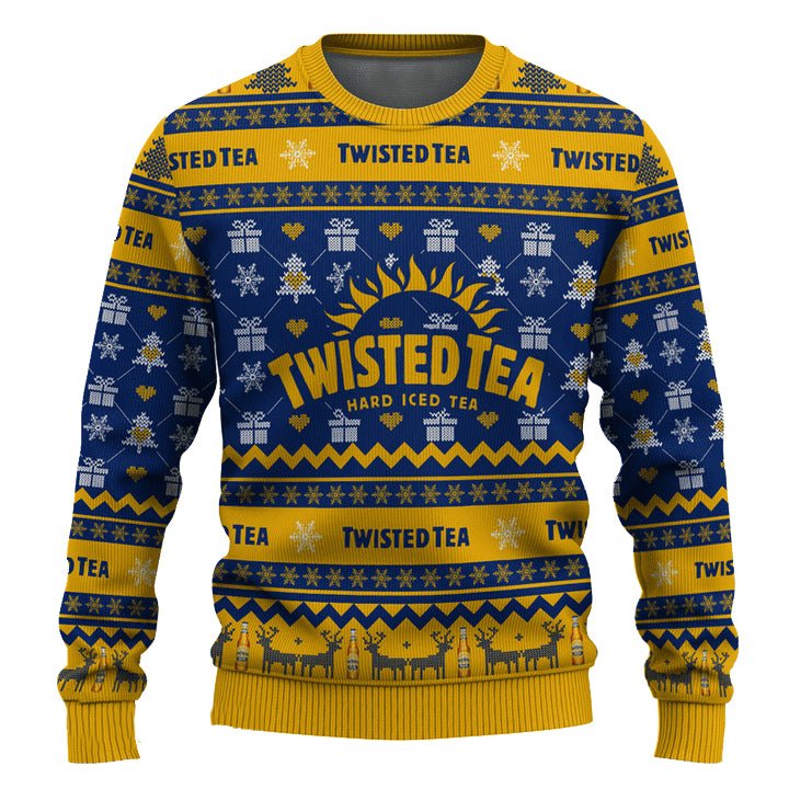 Twisted Tea Snowing Christmas Ugly Sweater - WeCustomit