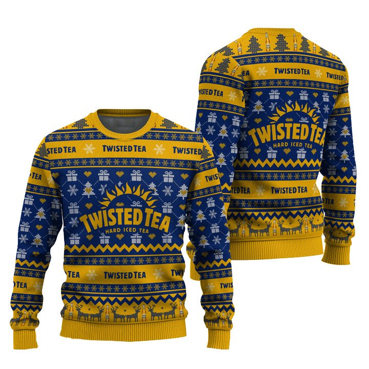 Twisted Tea Snowing Christmas Ugly Sweater - WeCustomit