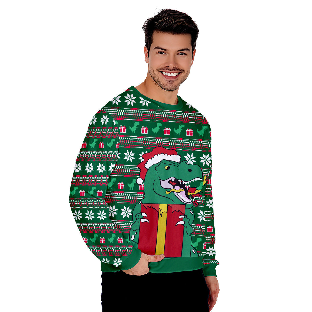 Dinasour Funny Ugly Christmas Sweater - WeCustomit
