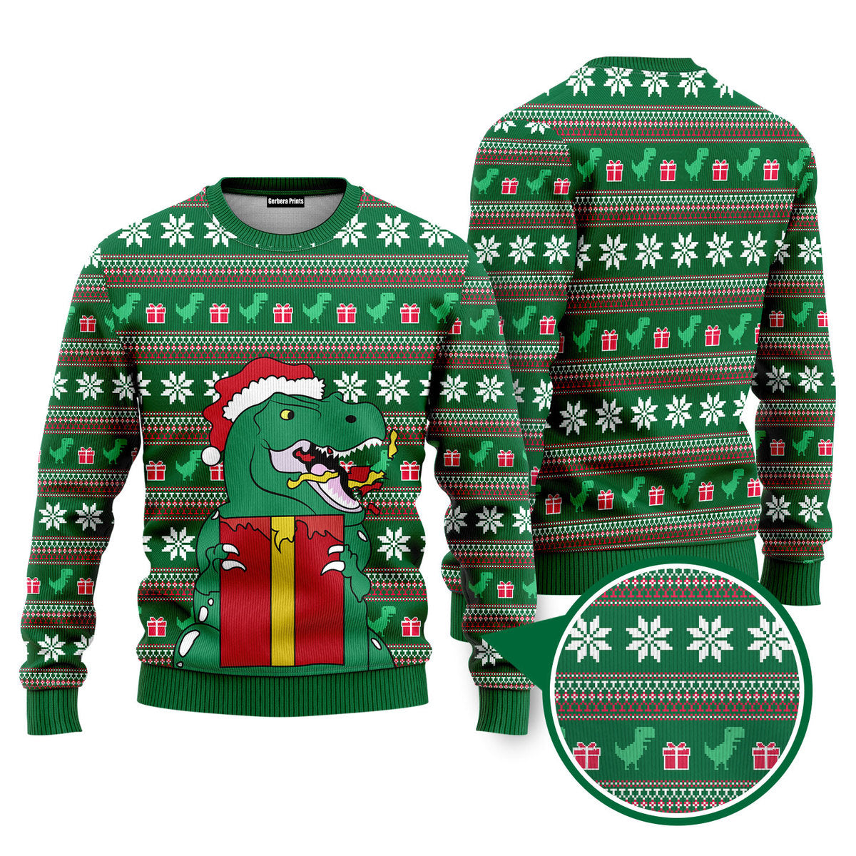 Dinasour Funny Ugly Christmas Sweater - WeCustomit