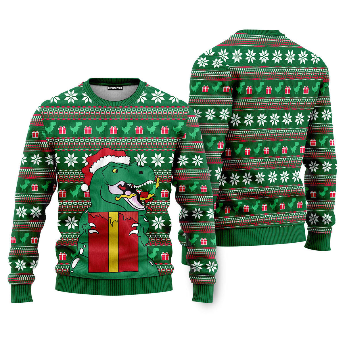 Dinasour Funny Ugly Christmas Sweater - WeCustomit