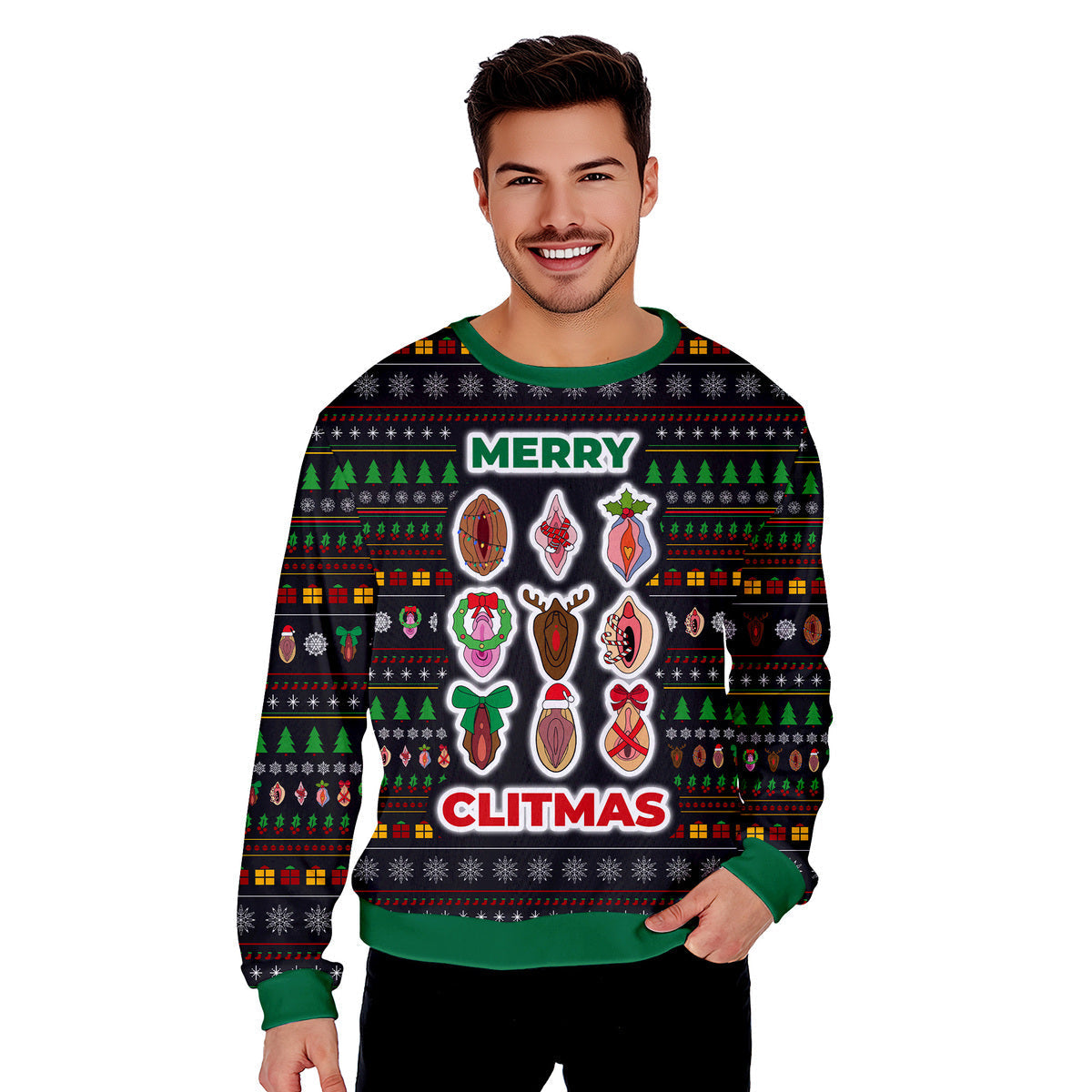 Merry Clitmas Funny Ugly Christmas Sweater - WeCustomit