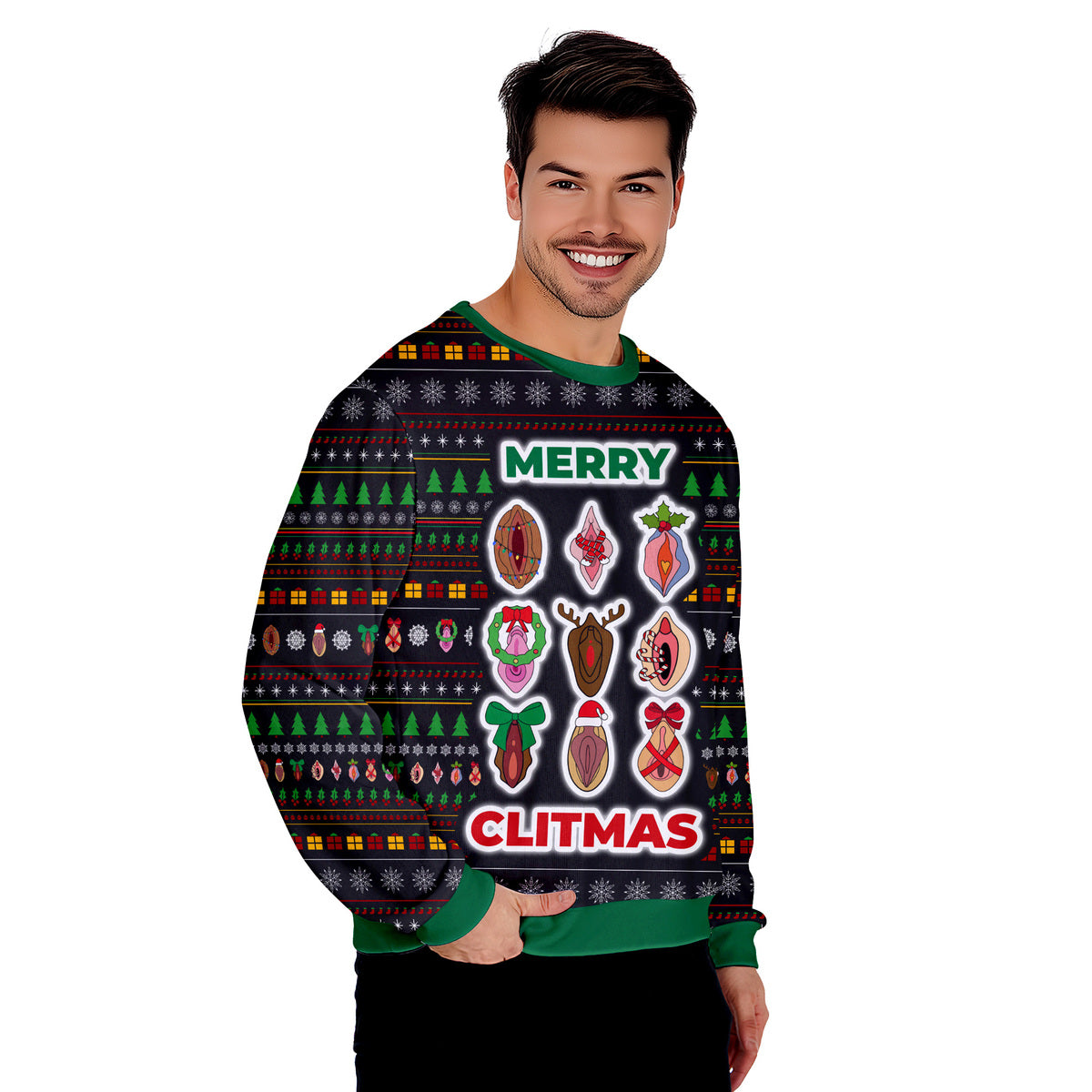 Merry Clitmas Funny Ugly Christmas Sweater - WeCustomit