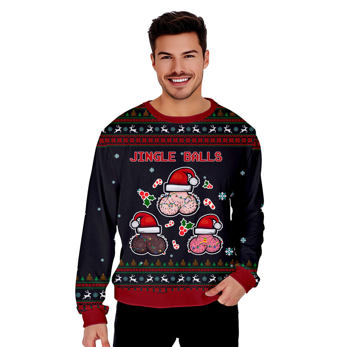 Jingle Balls Funny Ugly Christmas Sweater - WeCustomit