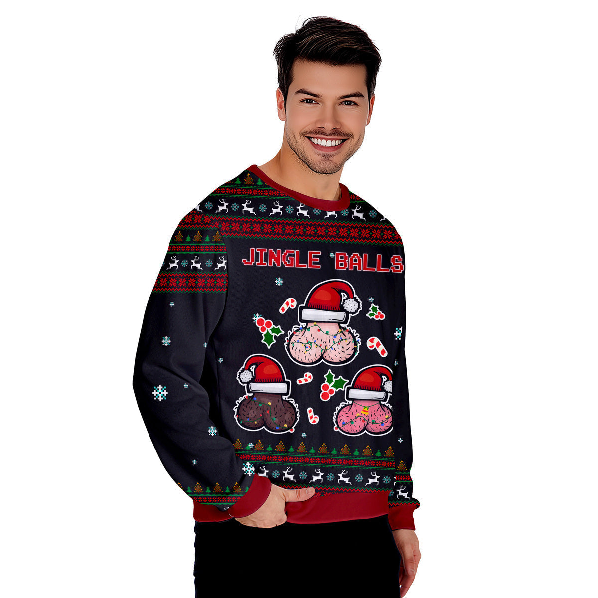 Jingle Balls Funny Ugly Christmas Sweater - WeCustomit