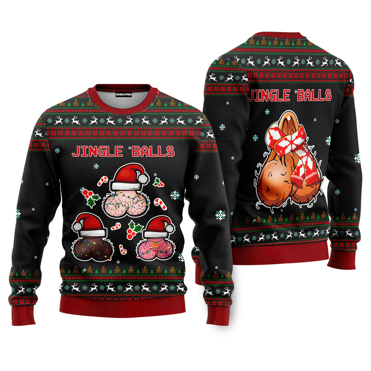 Jingle Balls Funny Ugly Christmas Sweater - WeCustomit