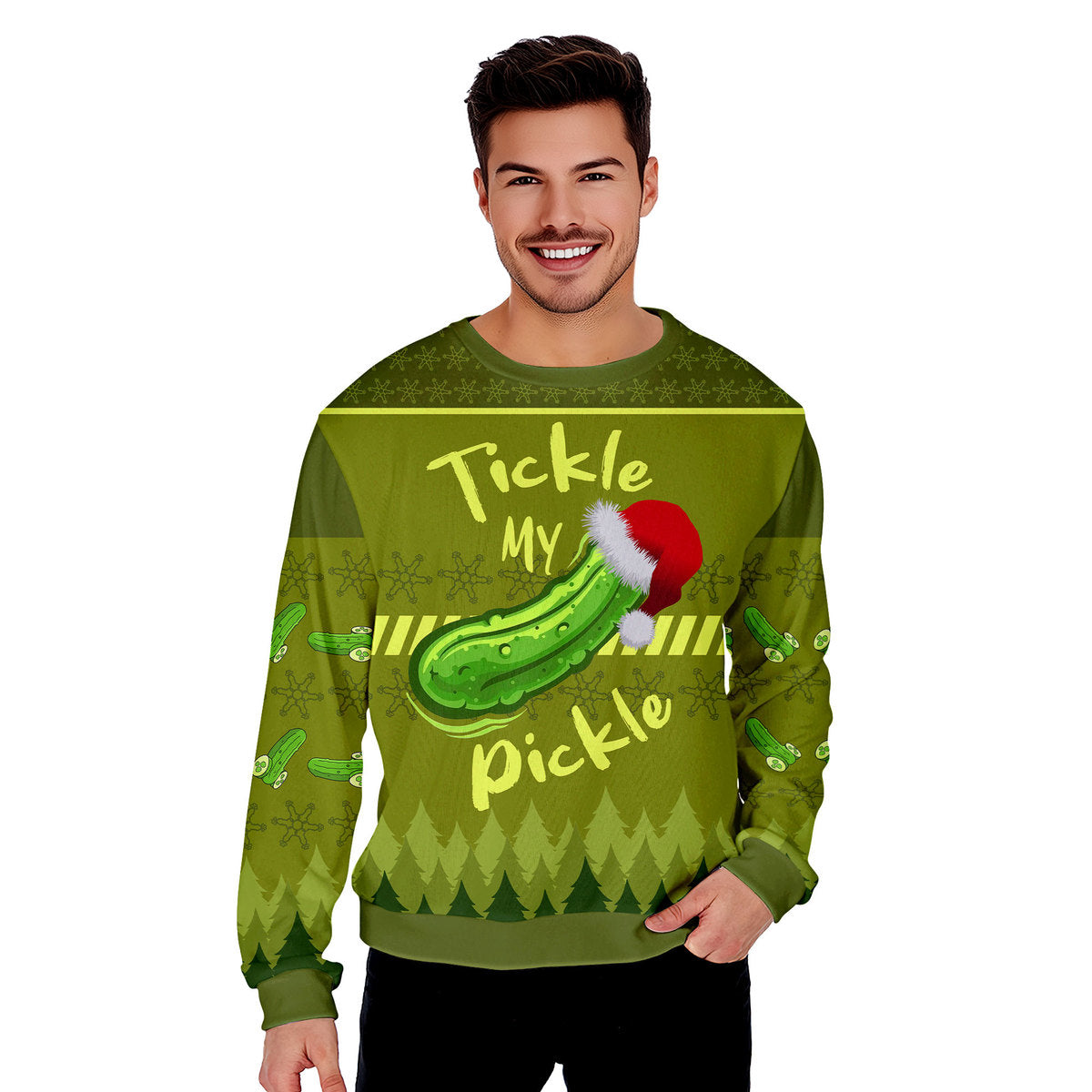 Tickle My Pickle Funny Ugly Christmas Sweater - WeCustomit