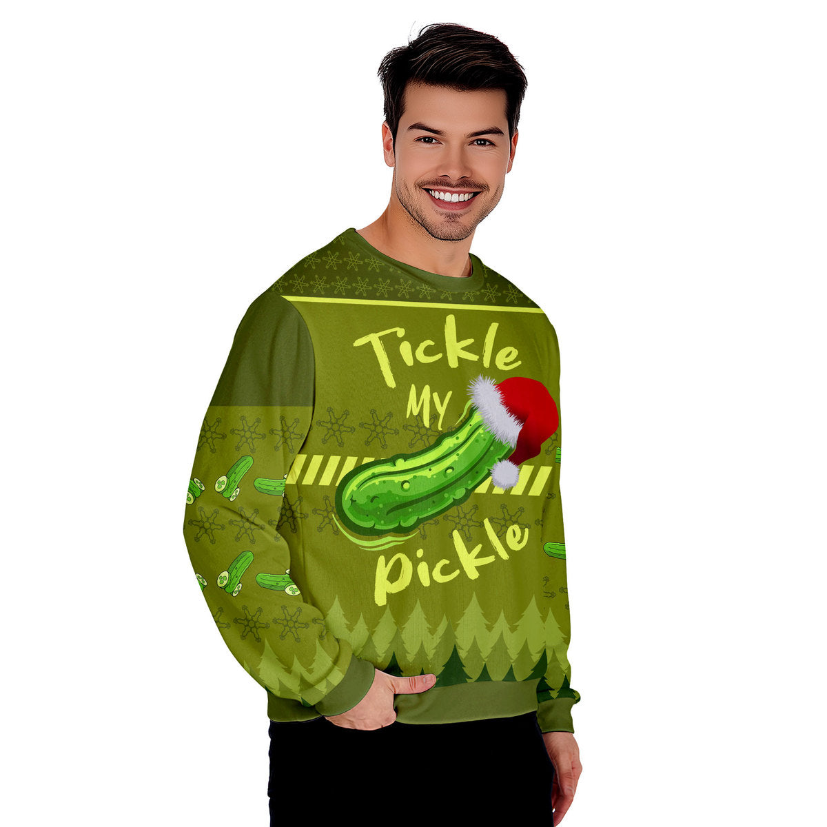 Tickle My Pickle Funny Ugly Christmas Sweater - WeCustomit
