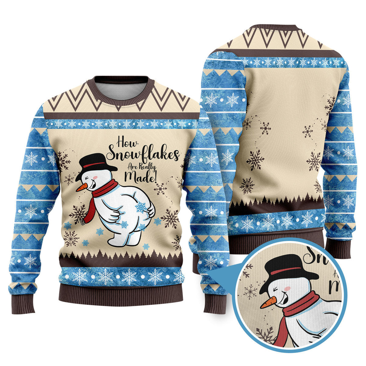 How Snowflakes Are Really Made Funny Ugly Christmas Sweater - WeCustomit