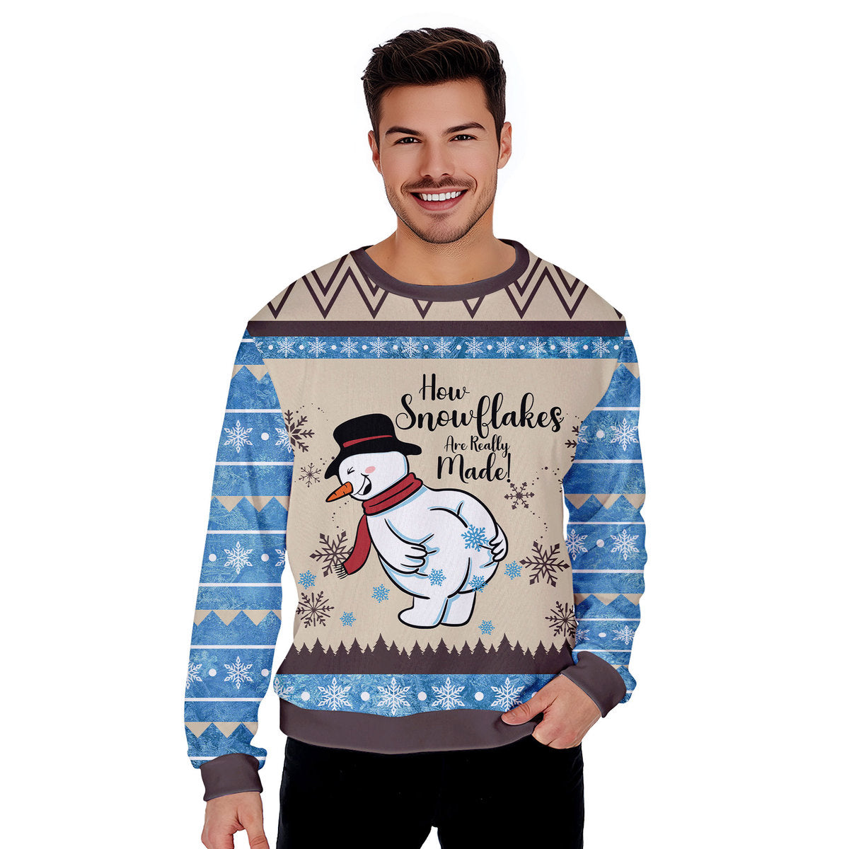 How Snowflakes Are Really Made Funny Ugly Christmas Sweater - WeCustomit