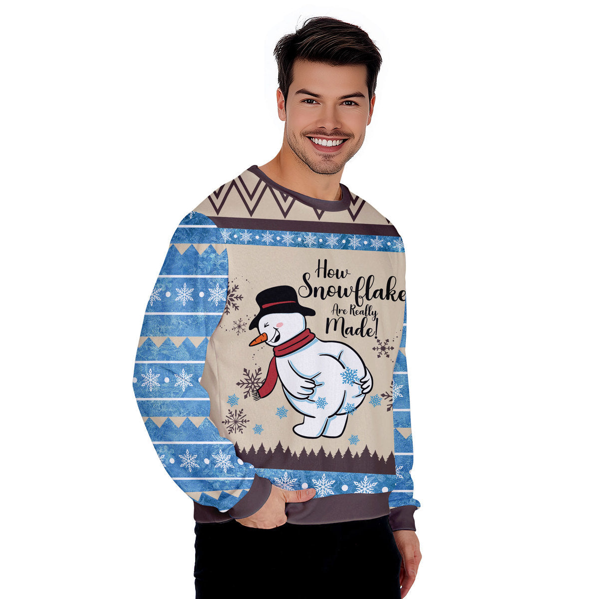 How Snowflakes Are Really Made Funny Ugly Christmas Sweater - WeCustomit